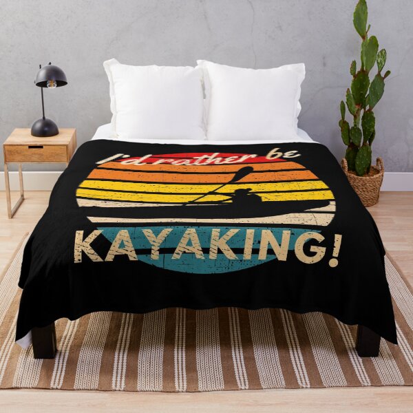 Item preview, Vintage I’d Rather Be Kayaking Retro Stripes designed and sold by Zurickdesigns.