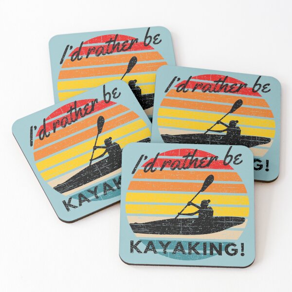 Item preview, Vintage I’d Rather Be Kayaking Retro Stripes designed and sold by Zurickdesigns.