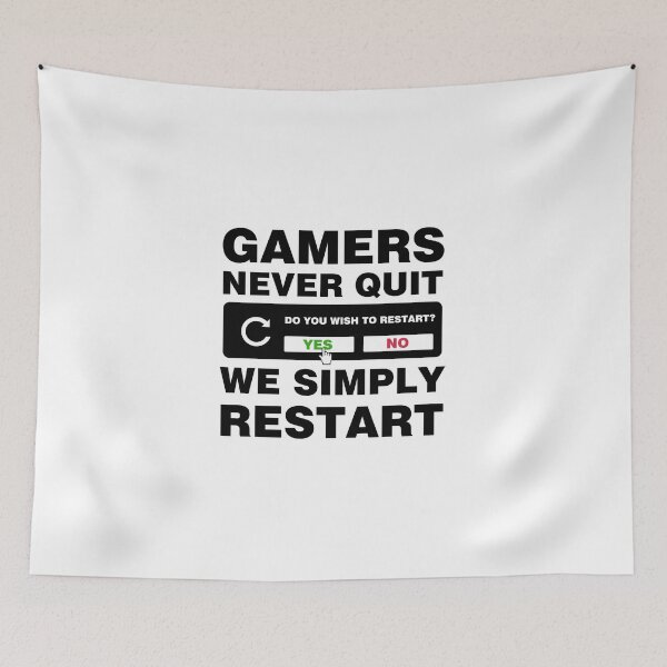 Item preview, Gamers Never Quit, We Simply Restart designed and sold by Art-Tease.