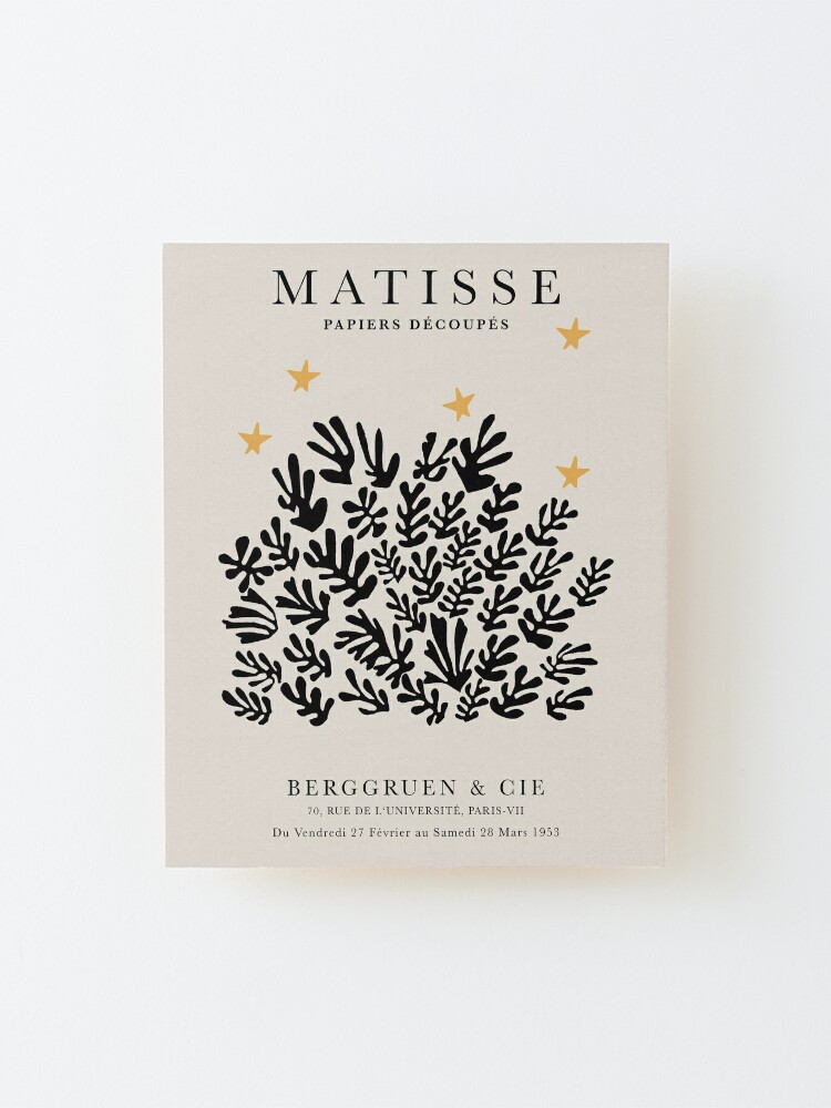 Henri Matisse Flower. Paper Decoupes Art Black, Matisse Cutout's Mounted  Print by re-make