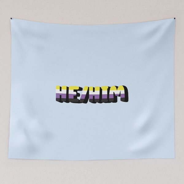 Item preview, Non Binary Pride Flag He/Him Pronoun designed and sold by EuropaPrints.