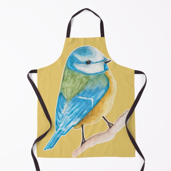 Item preview, Watercolor - Cute blue tit (Yellow background) designed and sold by Karolien Kenis.