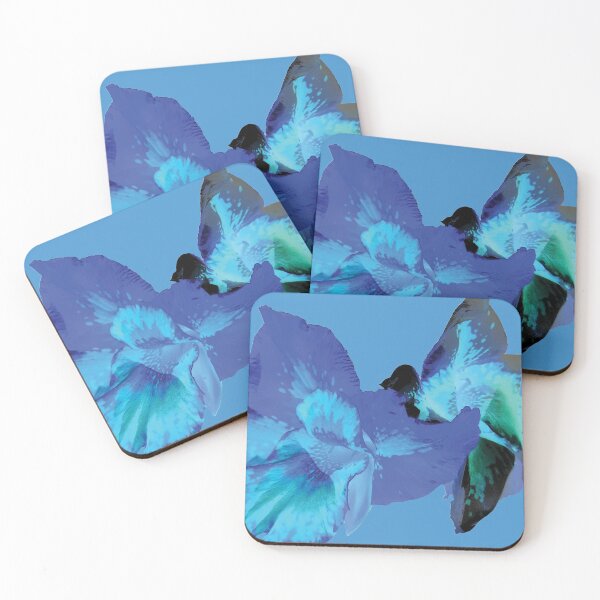 Item preview,  Flowers with large petals- blue and green-blue background designed and sold by CSouissi.
