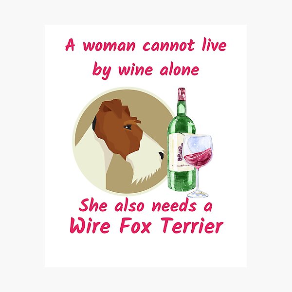 Item preview, A Funny Wire Fox Terrier and Wine designed and sold by onepony.