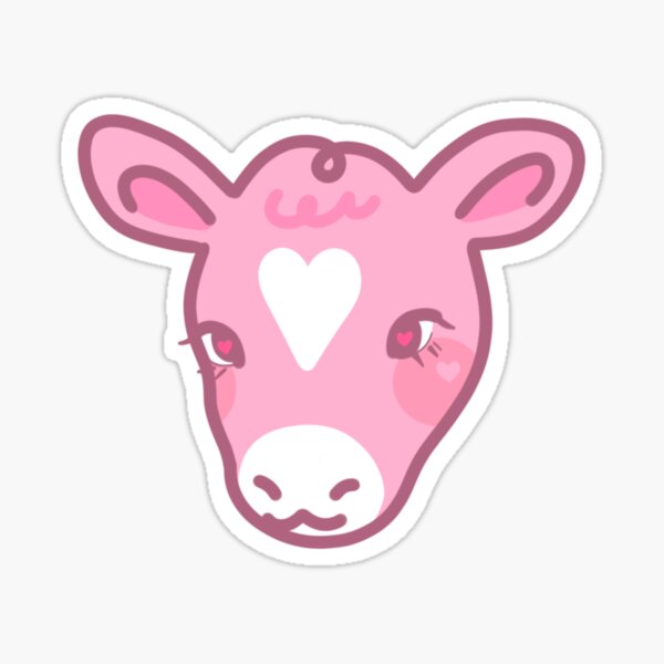 Pink Cow Print Sticker Kiss-Cut Vinyl Decals - Cowdorable