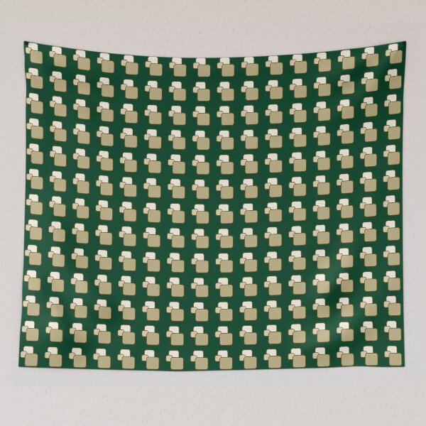 Item preview, Retro Square Pattern - Emerald Green and Beige designed and sold by Quooki.