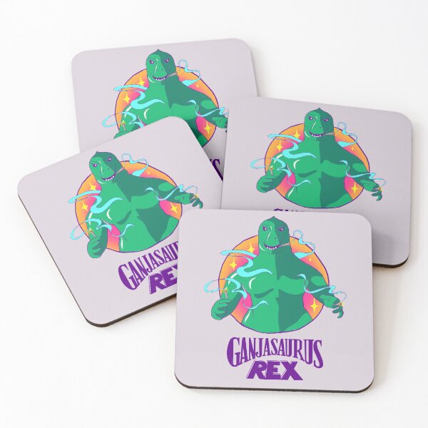 Item preview, Ganjasaurus Rex in colour! Vaporwave 80s sparkle design! designed and sold by elflovesyou.