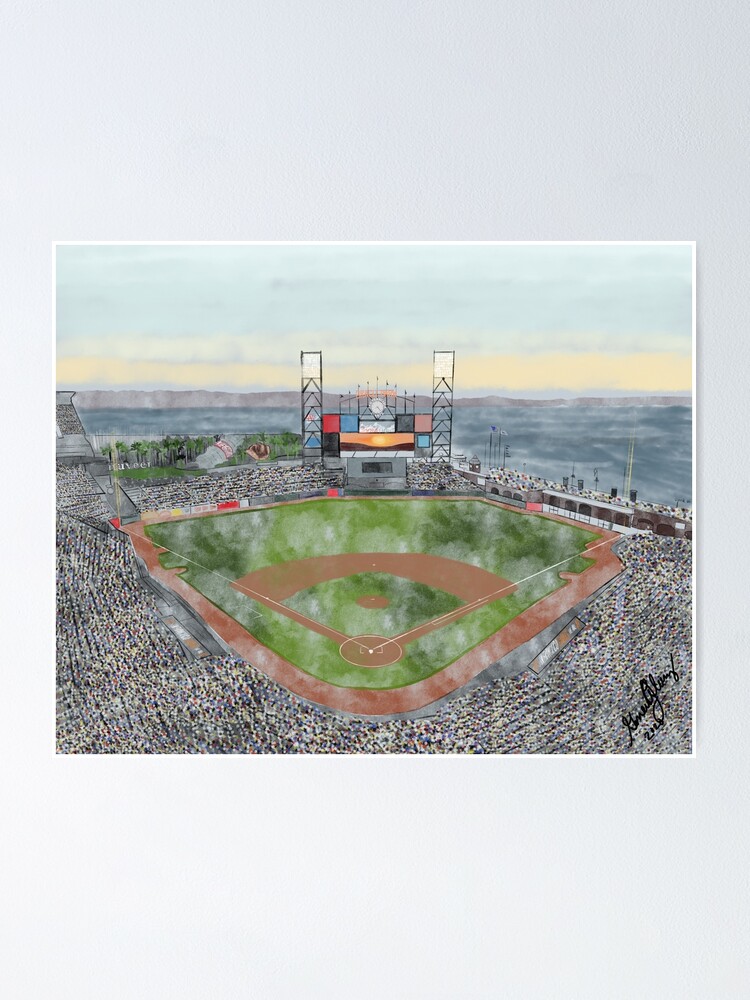 Oracle Park Baseball Stadium Print, San Francisco Giants Baseball