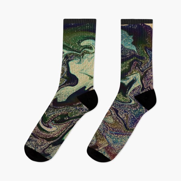 Item preview, Green Red Purple Black Gold Foil Digital Marbling Art designed and sold by BilgePaksoylu.