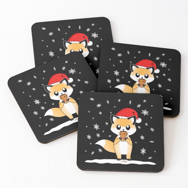 Item preview, A Cute Fox With A Christmas Cap Eats A Cookie In The Snow designed and sold by Paulina Vanlife.