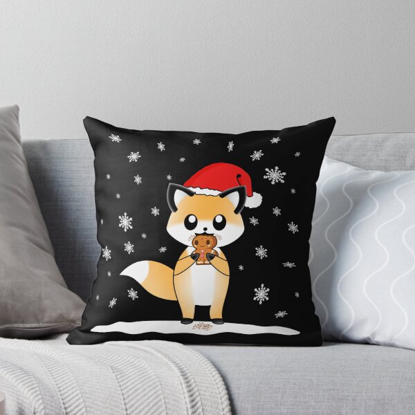 Item preview, A Cute Fox With A Christmas Cap Eats A Cookie In The Snow designed and sold by Paulina Vanlife.