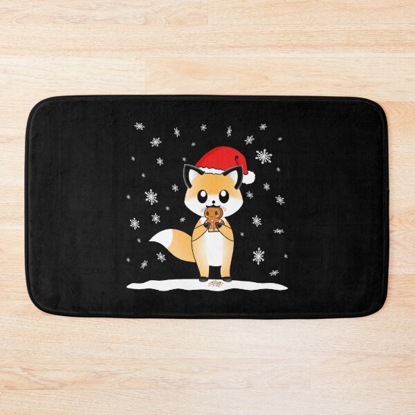 Item preview, A Cute Fox With A Christmas Cap Eats A Cookie In The Snow designed and sold by Paulina Vanlife.