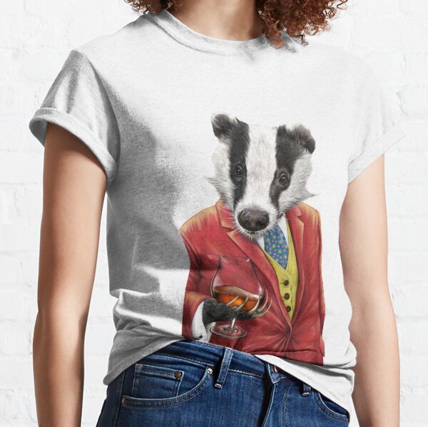 Black and White - Badger in a suit print Classic T-Shirt