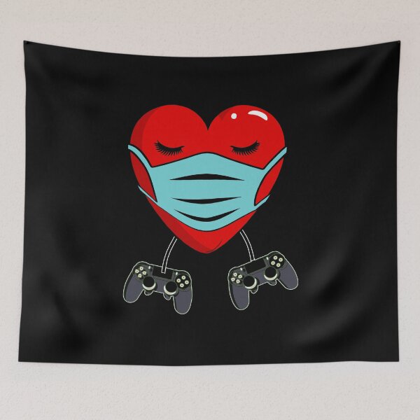 Item preview, Video Gamer heart mask Happy Quarantine Valentines Day, Video Game Controller designed and sold by ZAIN JAMAL.