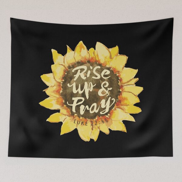 Item preview, Watercolor Sunflower - Luke 22:46 - Black designed and sold by amazingjoy.