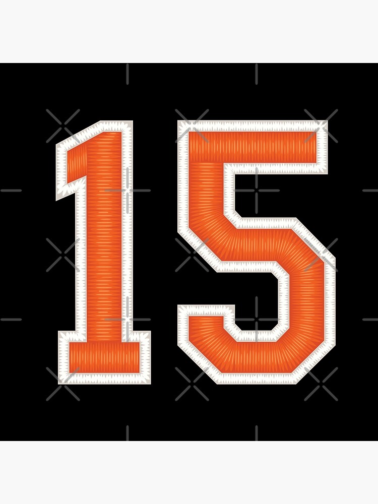 "Sports Number 15 Jersey fifteen Orange" Poster for Sale by elhefe