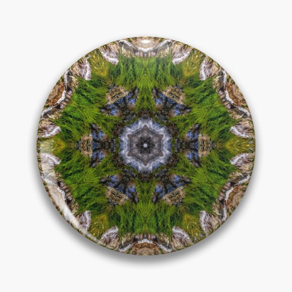Item preview, Kaleidoscope Star Flower - Nature Mountain Green Mandala designed and sold by gphotobox.