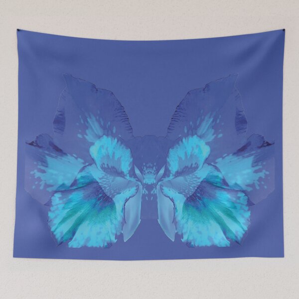 Item preview, Blue flowers with large petals-blue background designed and sold by CSouissi.