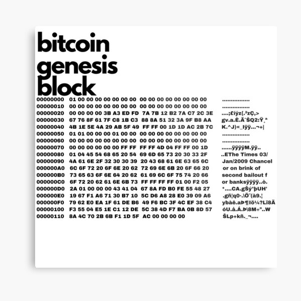 Bitcoin Genesis Block Newspaper Metal Print By Michealgoodman Redbubble