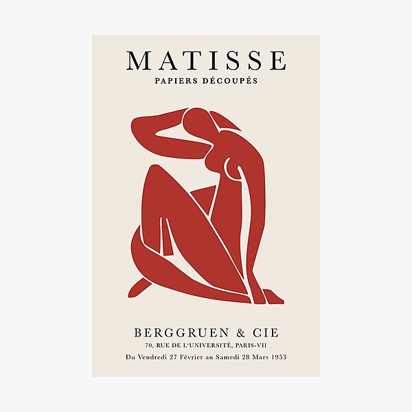 Item preview, Henri Matisse Nude, Paper Decoupes Art Red, Matisse Cutout's designed and sold by re-make-.