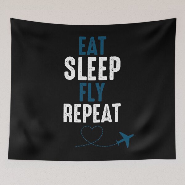 Item preview, Aviator Pilot Eat Sleep Fly Repeat designed and sold by ElBeDesigns.