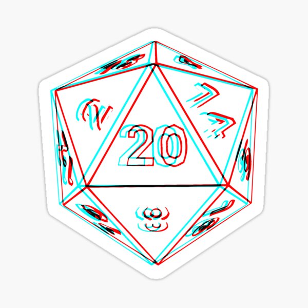 3D D20 Dice Sticker