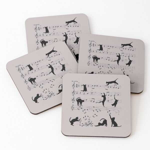 Item preview, Cat Playing Clef Notes Piano Music Funny Musical Cats Cute Gift designed and sold by alenaz.