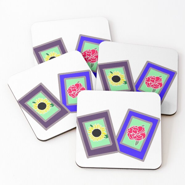 Flower Polaroids Coasters (Set of 4)