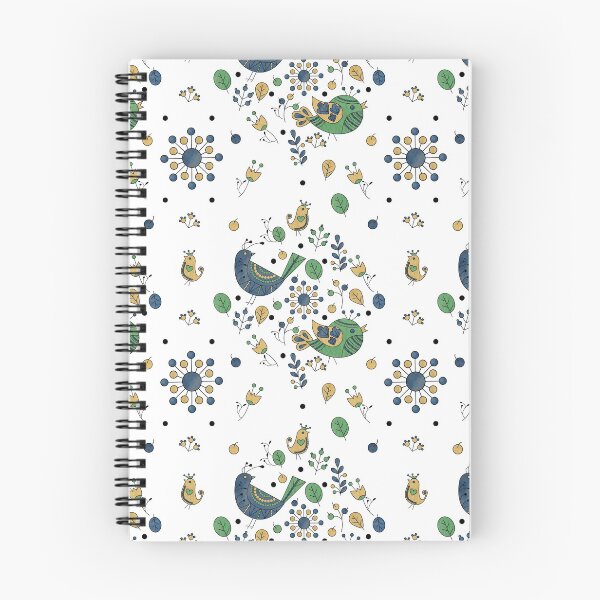 Item preview, Scandinavian Folklore Blue and Green Birds Pattern designed and sold by LotusArtStudio.