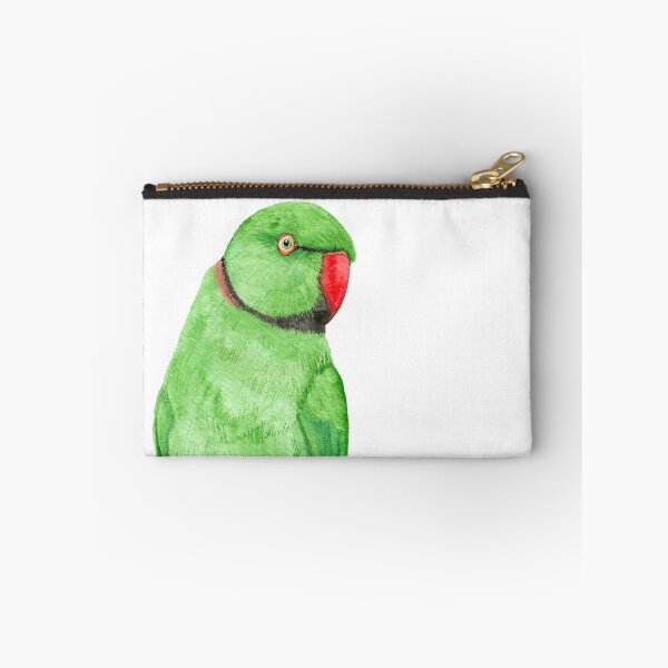 Item preview, Rose-ringed parakeet or ring-necked parrots watercolor - bird painting designed and sold by L'Atelier Oranjade.
