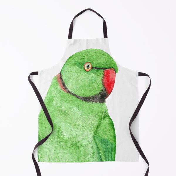 Item preview, Rose-ringed parakeet or ring-necked parrots watercolor - bird painting designed and sold by L'Atelier Oranjade.