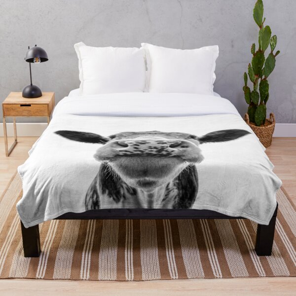 Black and White Cow Print Throw Blanket