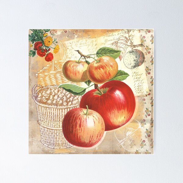 Item preview, Farm Kitchen Apple Orchard Vintage Collage designed and sold by AntiqueImages.