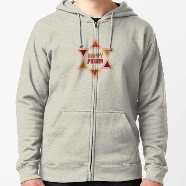 Happy Purim - Hamentashen Design Zipped Hoodie
