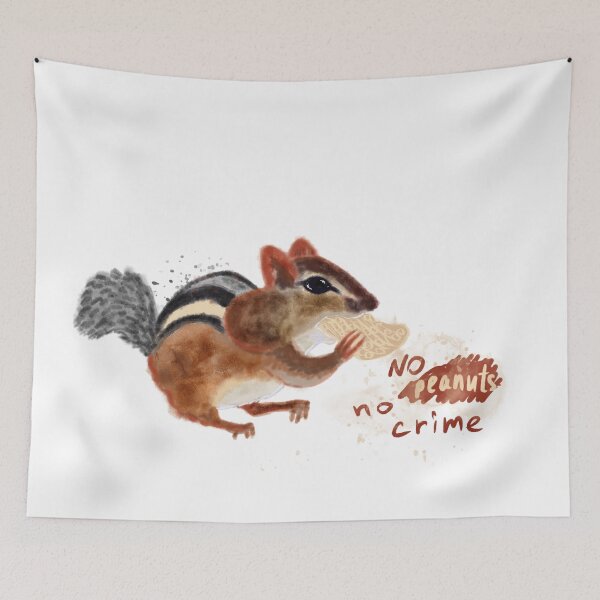 Item preview, No body no crime funny chipmunk and peanuts designed and sold by orangerinka.