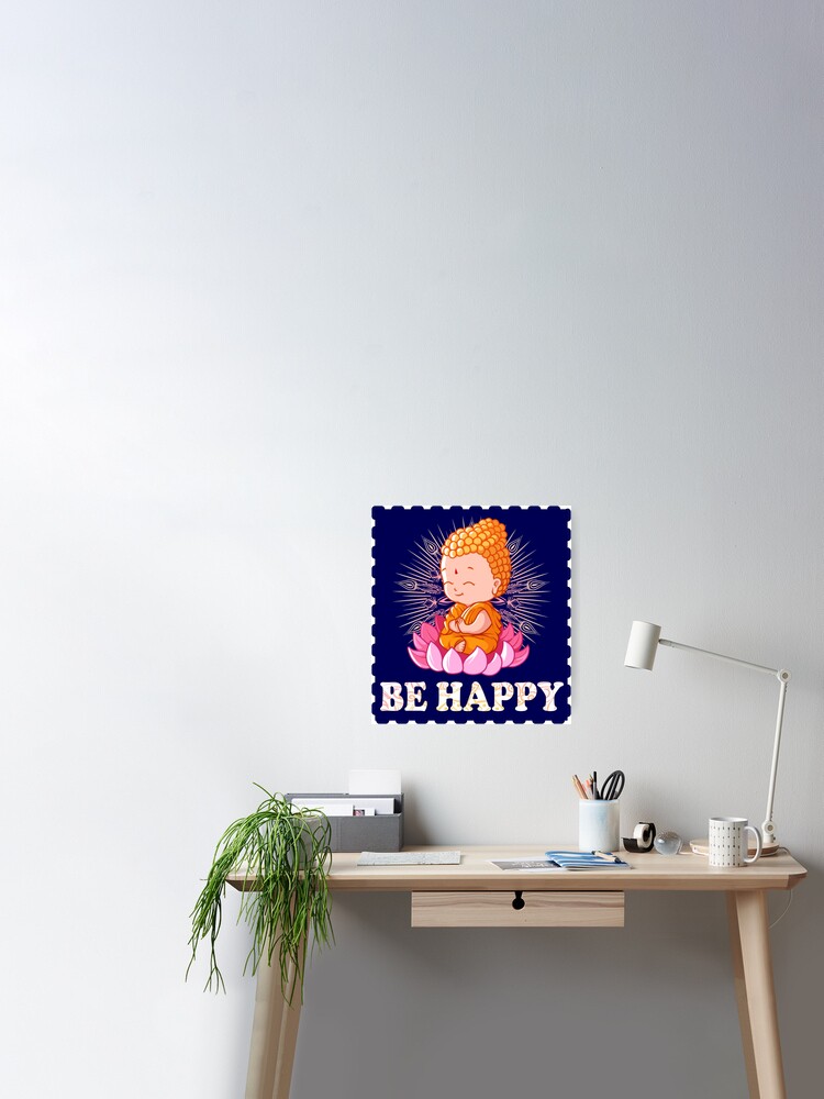 Be Happy Little Buddha  Poster for Sale by VintagePrada