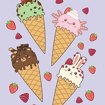 Artwork thumbnail, Ice Cream Animals Pattern by ElectricFangs
