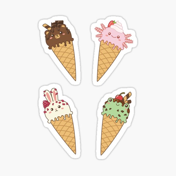 Ice Cream Animals Pattern Sticker