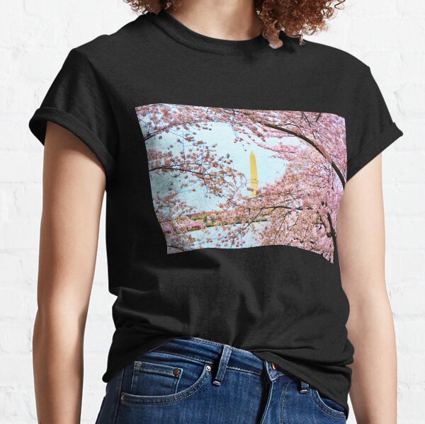 Washington DC Shirt, Cherry Blossom Floral Pop' Unisex Baseball T-Shirt