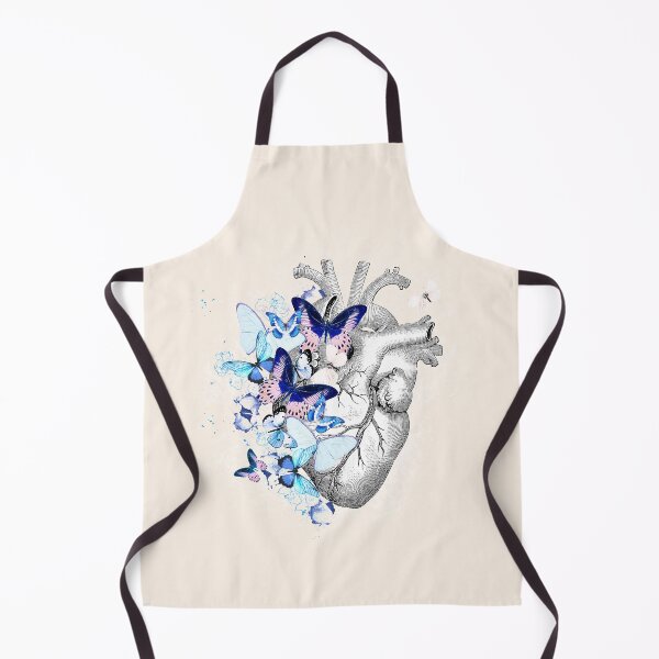 Item preview, Human Heart and blue butterflies, watercolor drawing designed and sold by Collagedream.