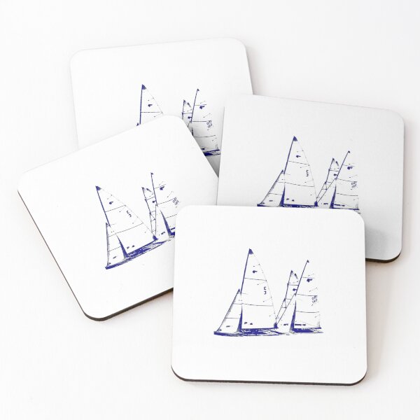 Item preview, Cool Modern Simple Navy Blue Group of Sailboats designed and sold by Aleksandra  D.