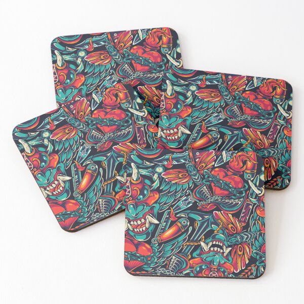 Item preview, Love & Pain Tattoo Style Pattern designed and sold by savagearcadia.