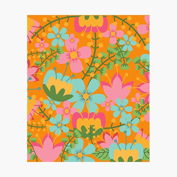Item preview, Pink blue orange flower designed and sold by VivaGul.