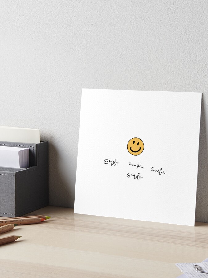 smile + smiley face Art Board Print for Sale by gra-kay