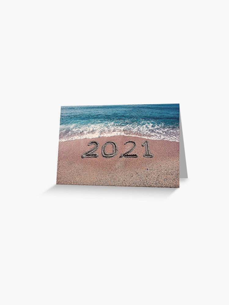 Thumbnail 1 of 2, Greeting Card, hello 2021 designed and sold by cutecrazytshirt.