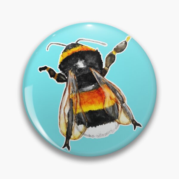 Item preview, Watercolor - Bumblebee love (Blue background) designed and sold by Karolien Kenis.