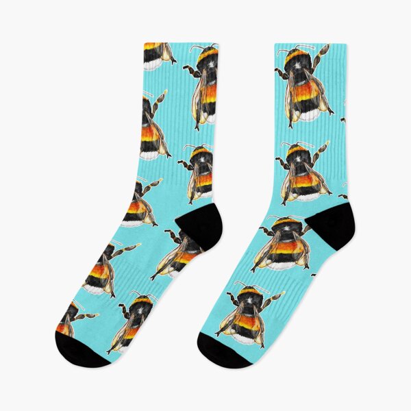 Item preview, Watercolor - Bumblebee love (Blue background) designed and sold by Karolien Kenis.