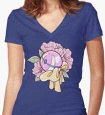 Floral Heal Ball Women's Fitted V-Neck T-Shirt