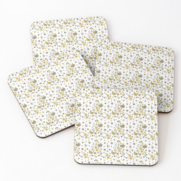 Item preview, Scandinavian Folklore Yellow and Grey birds Pattern designed and sold by LotusArtStudio.