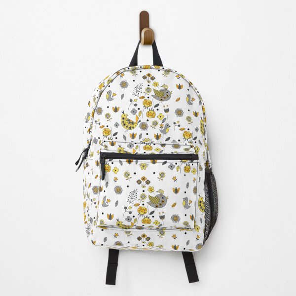 Item preview, Scandinavian Folklore Yellow and Grey birds Pattern designed and sold by LotusArtStudio.